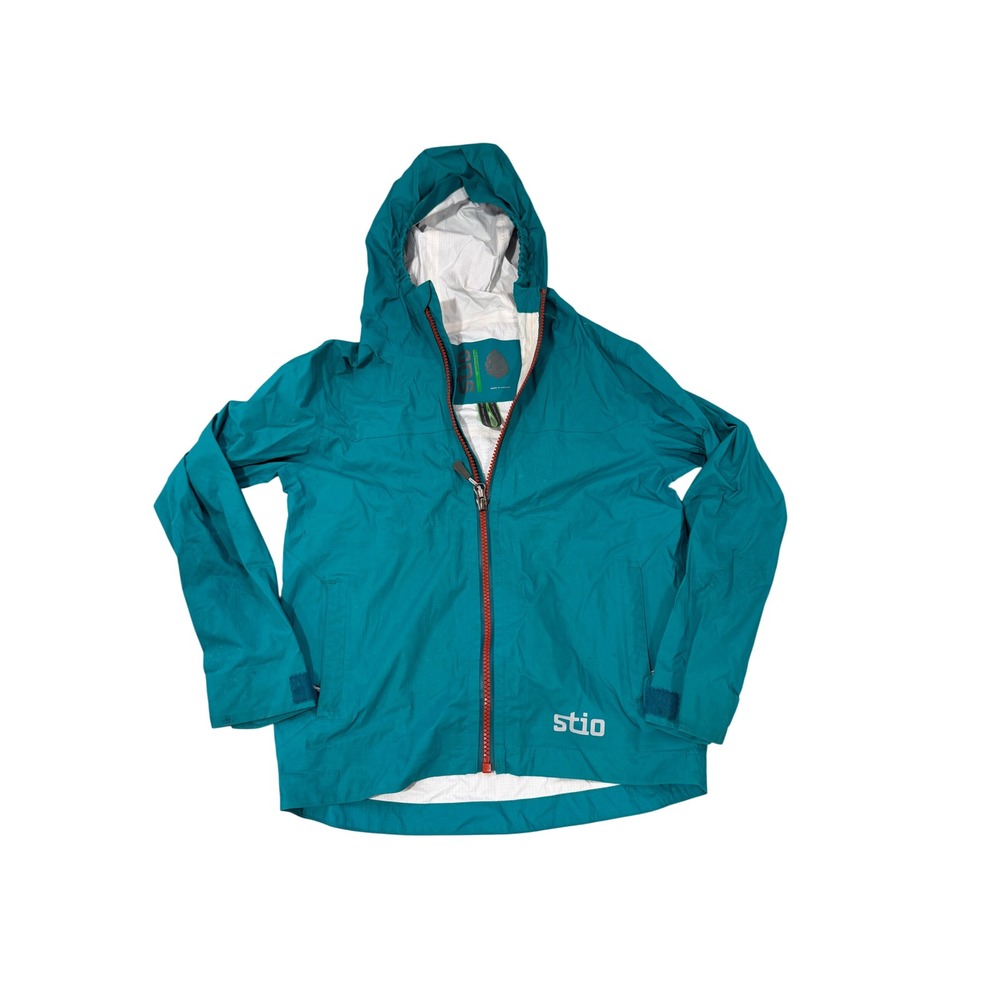 Stio Kids Second Light‎ Jacket Teal Blue Pertex Shield Hooded Windbreaker Size 6